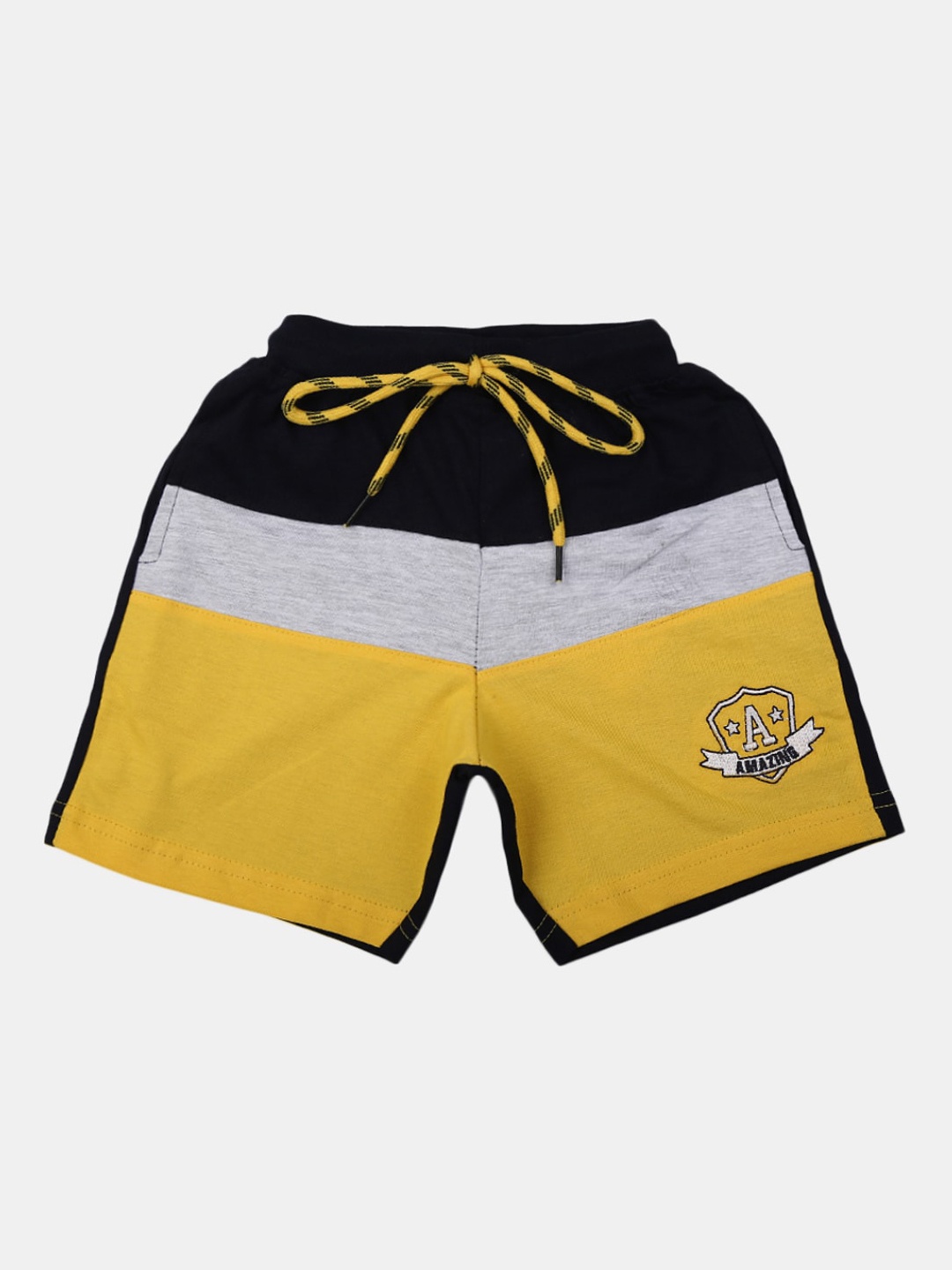 

V-Mart Boys Colourblocked Mid-Rise Cotton Regular Shorts, Navy blue