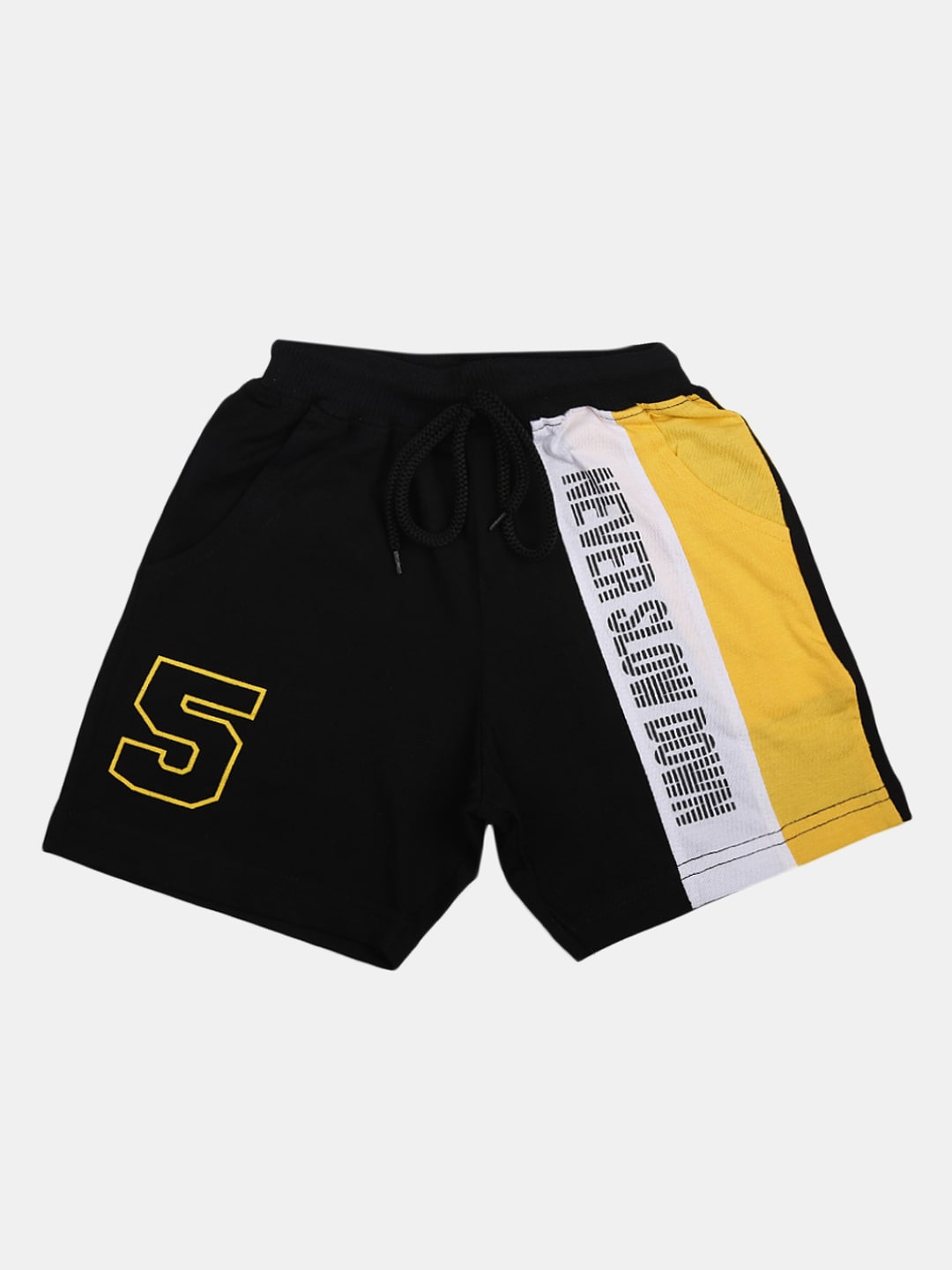 

V-Mart Boys Black Typography Printed Sports Shorts