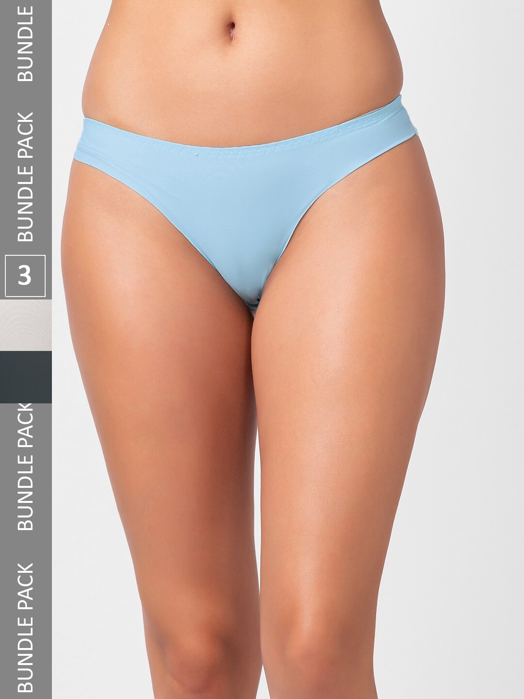 

NOIRA Women Pack Of 3 Assorted Seamless Thong Briefs