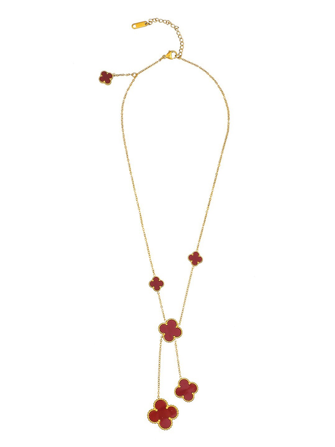 

Moon Dust Gold-Plated Alhambra Clover Necklace, Red
