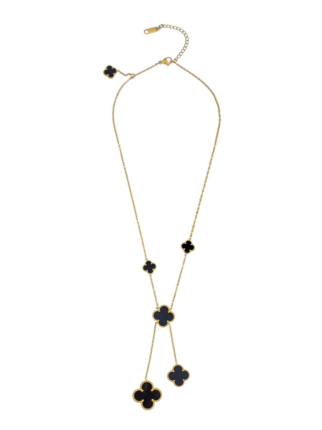 

Moon Dust Gold-Plated Alhambra Clover Necklace, Black