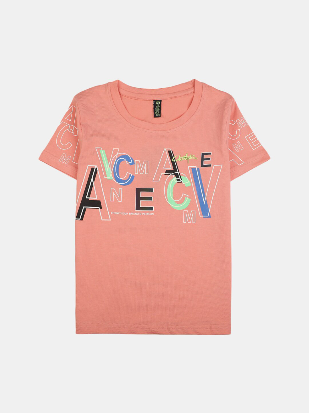 

V-Mart Boys Typography Printed Round Neck Cotton T-shirt, Pink