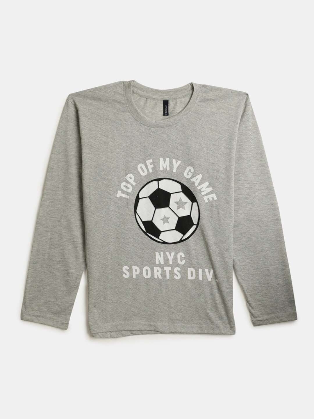

V-Mart Boys Typography Printed Cotton T-shirt, Grey melange