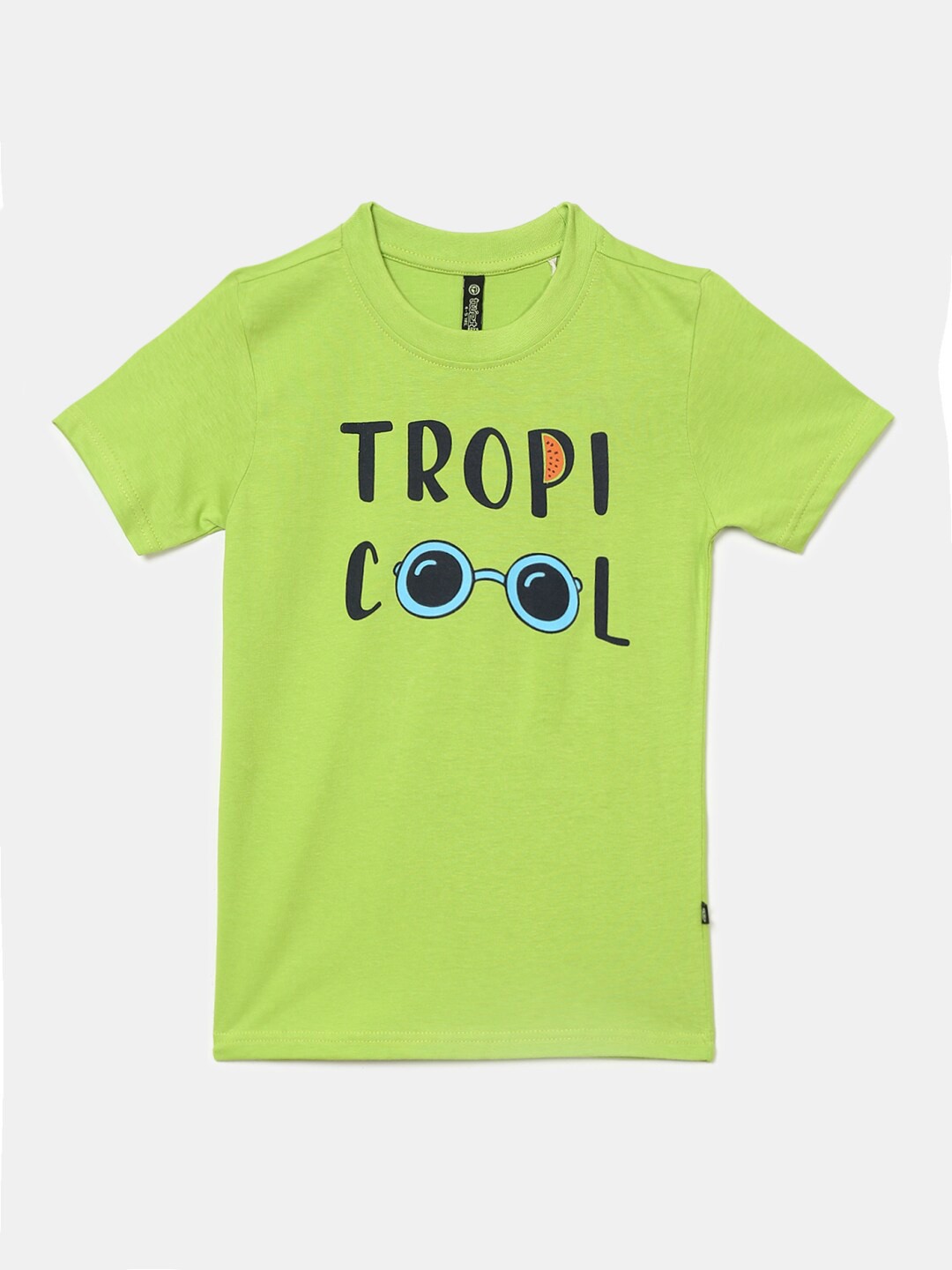 

V-Mart Boys Typography Printed Round Neck Cotton T-shirt, Green