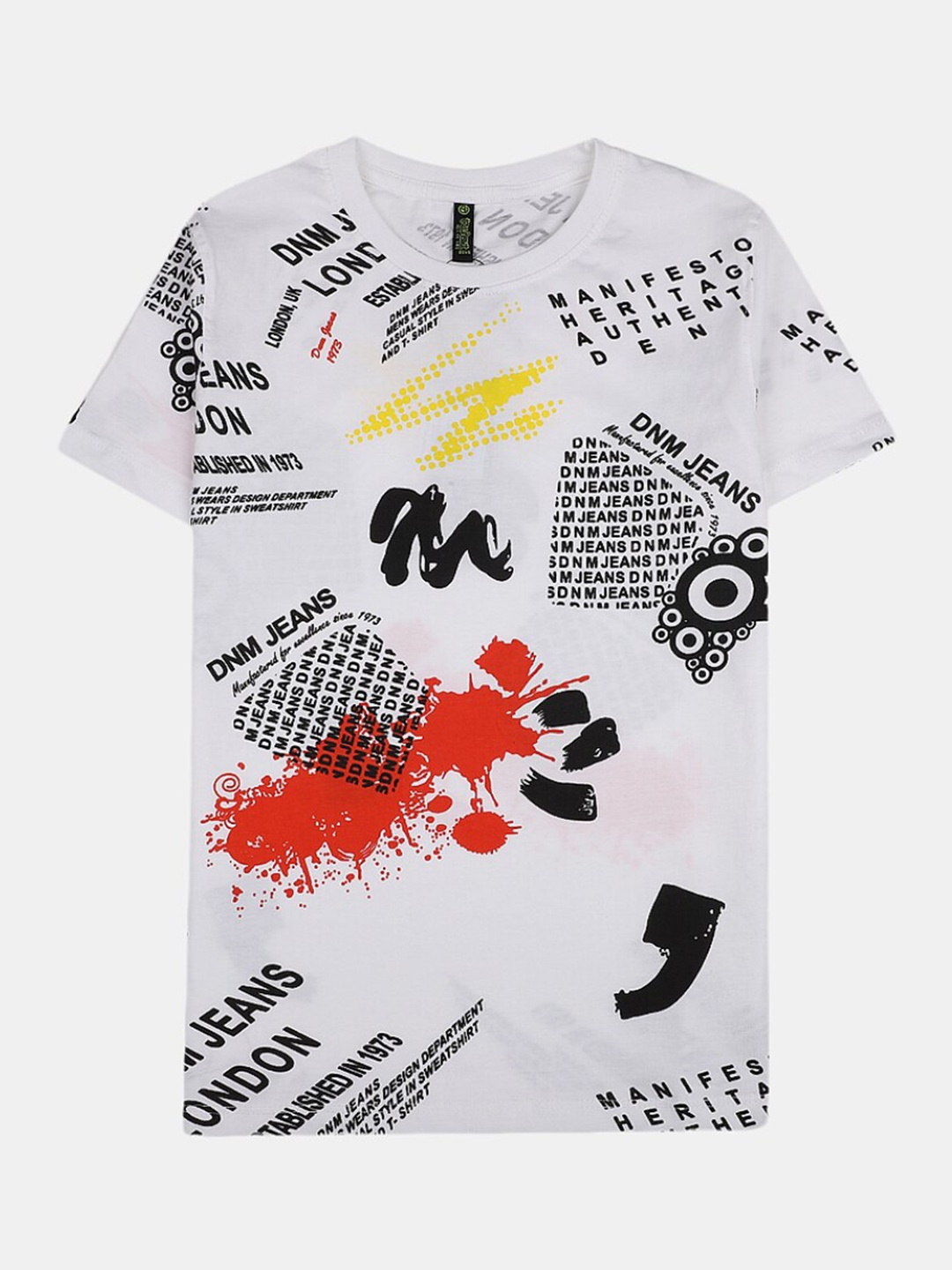 

V-Mart Boys Graphic Printed Cotton T-shirt, White