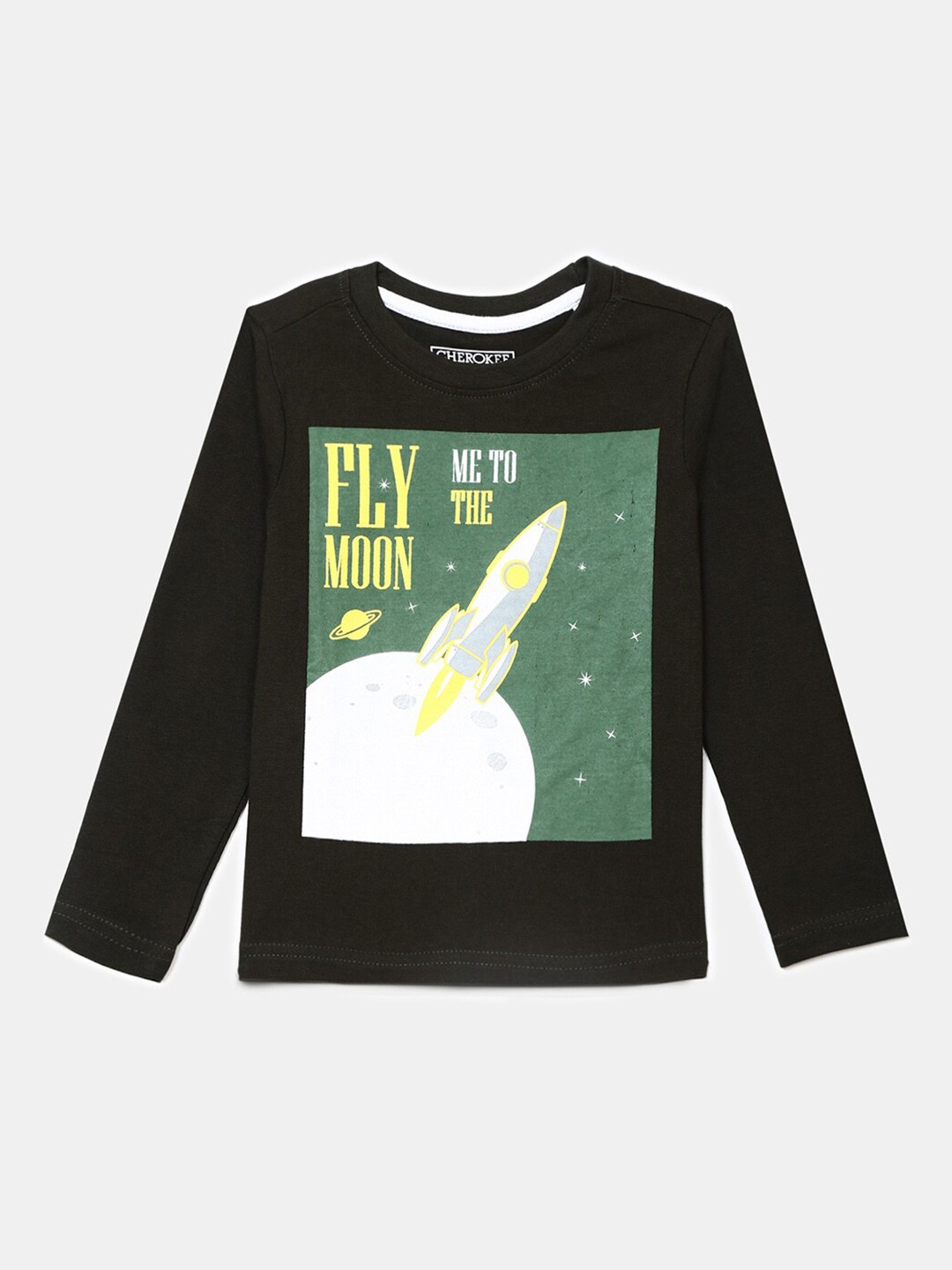 

V-Mart Boys Graphic Printed Cotton T-shirt, Olive