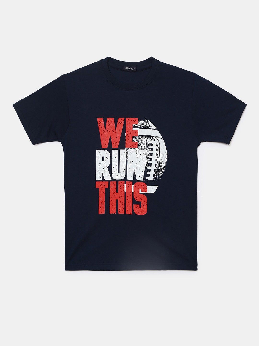 

V-Mart Boys Typography Printed Cotton T-shirt, Navy blue