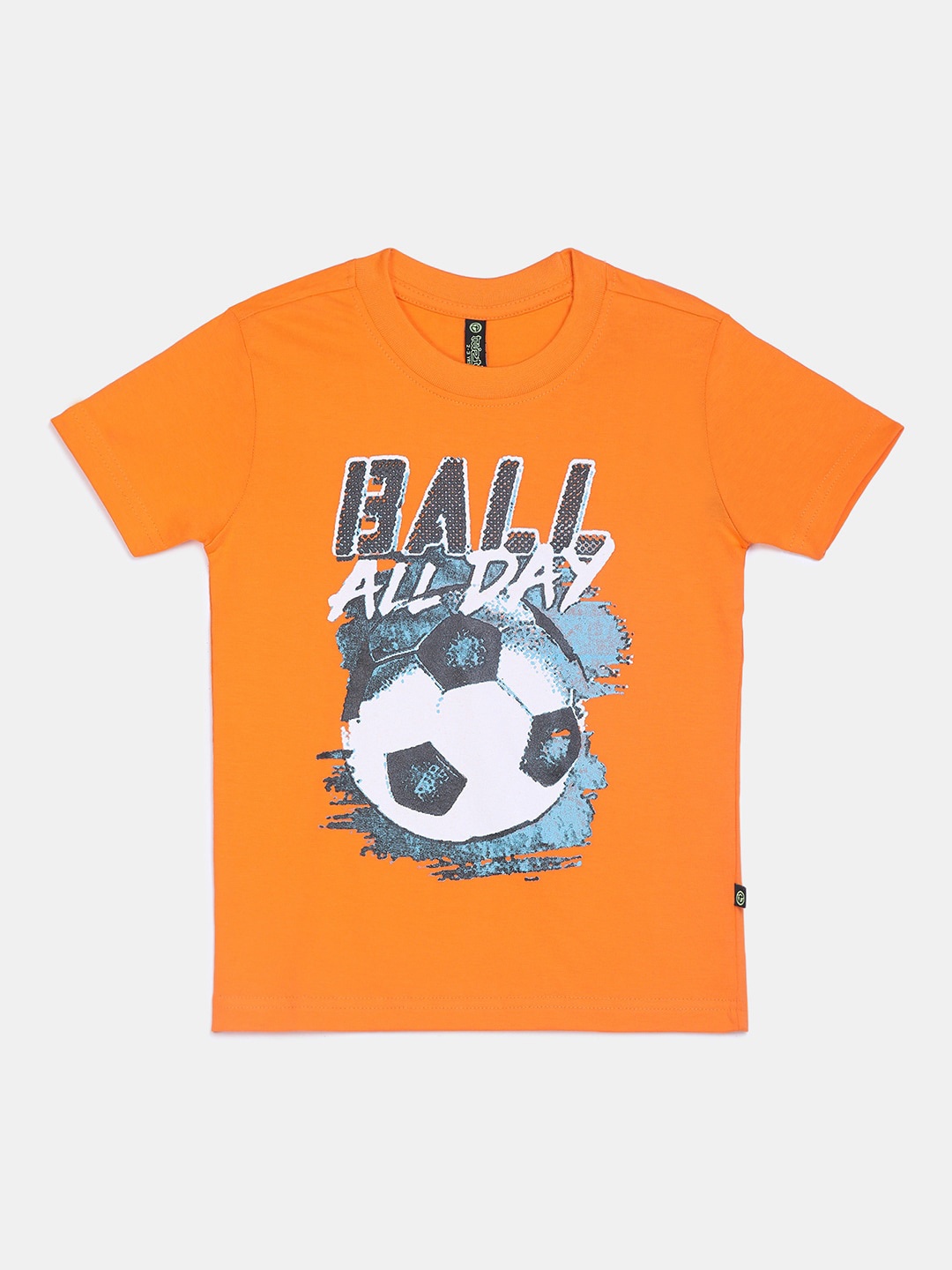 

V-Mart Boys Graphic Printed Short Sleeves Cotton T-shirt, Orange