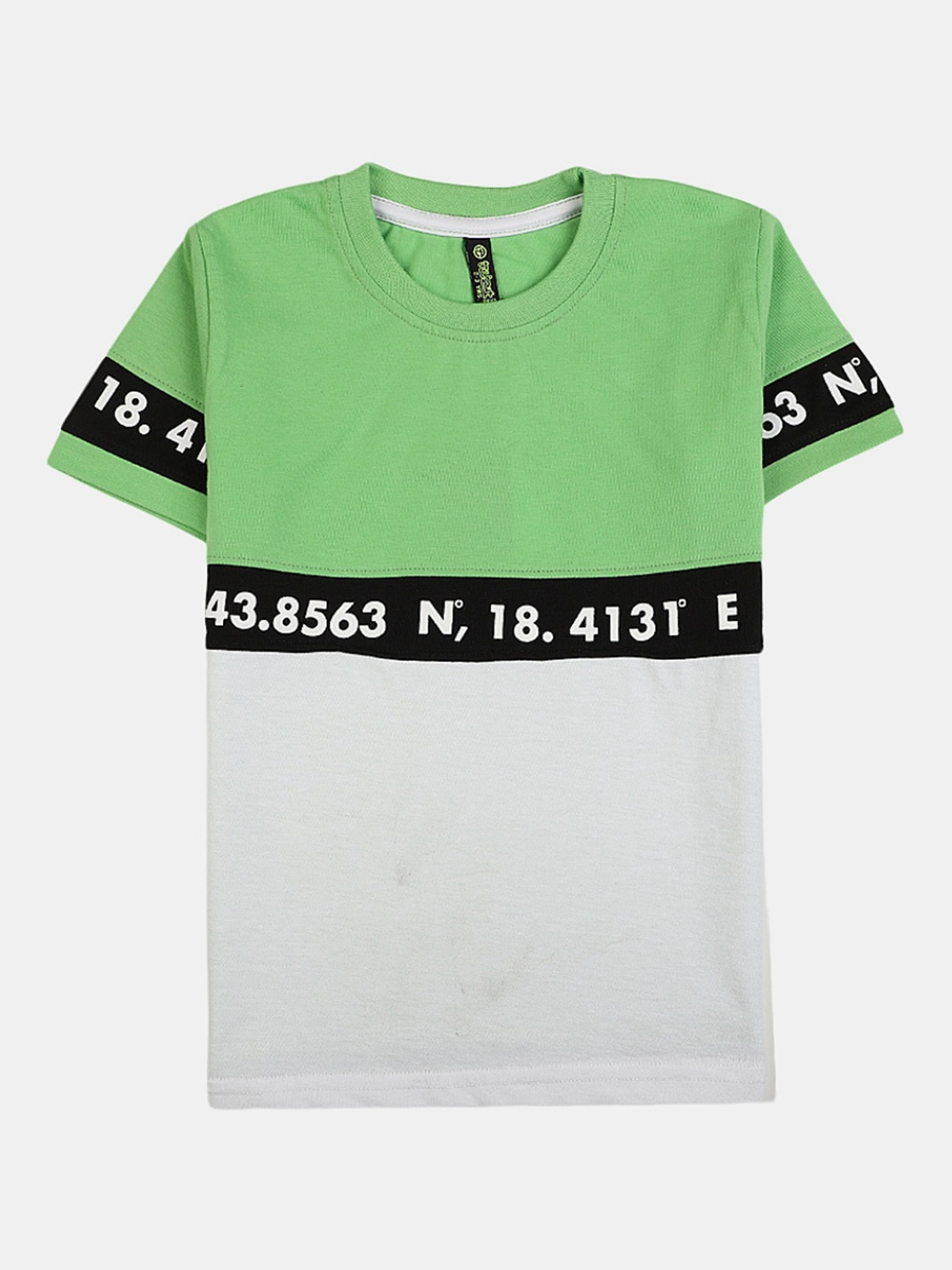 

V-Mart Boys Typography Round Neck Cotton T-shirt, Green