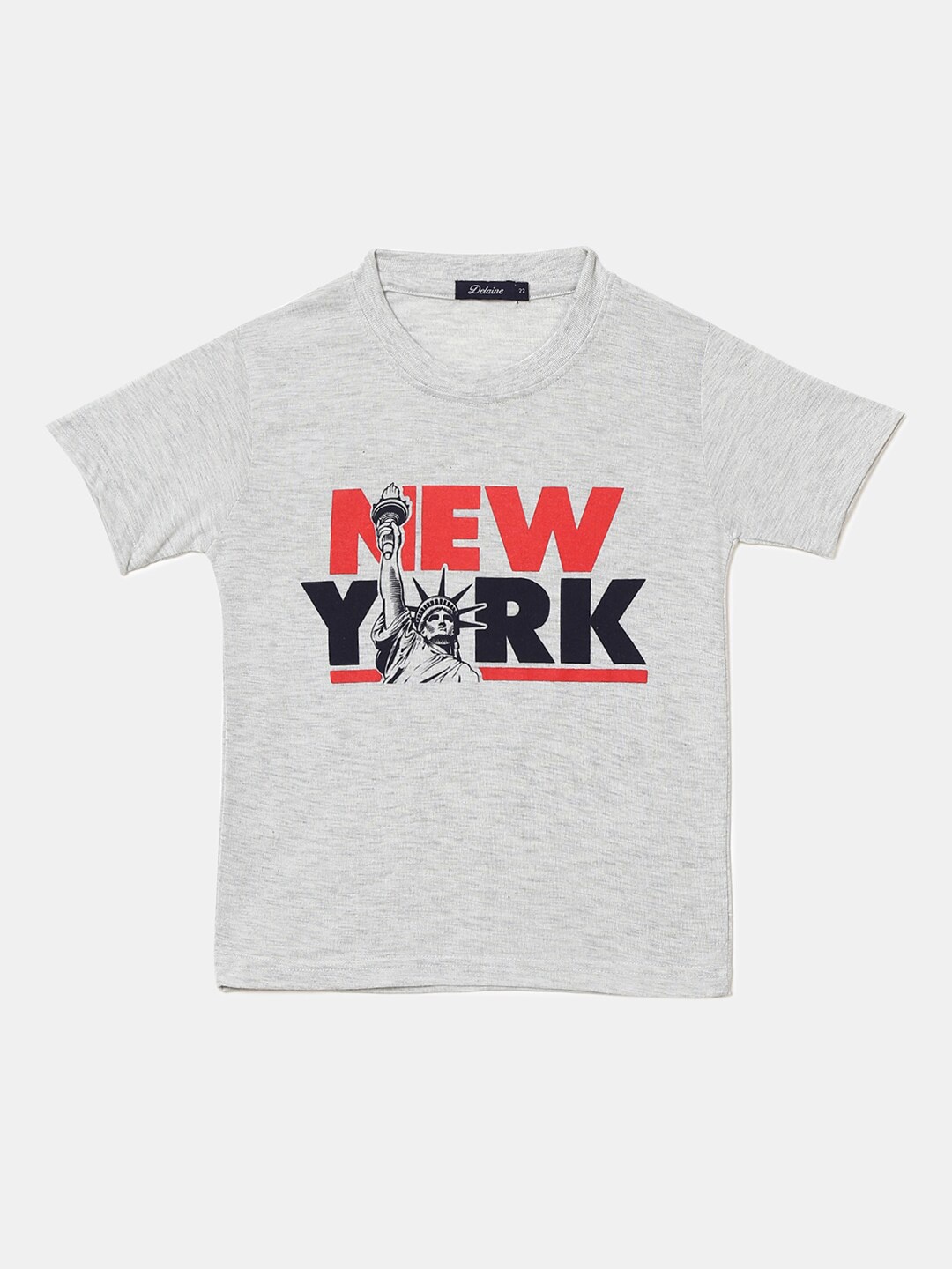 

V-Mart Round Neck Typography Printed Cotton T-shirt, Grey