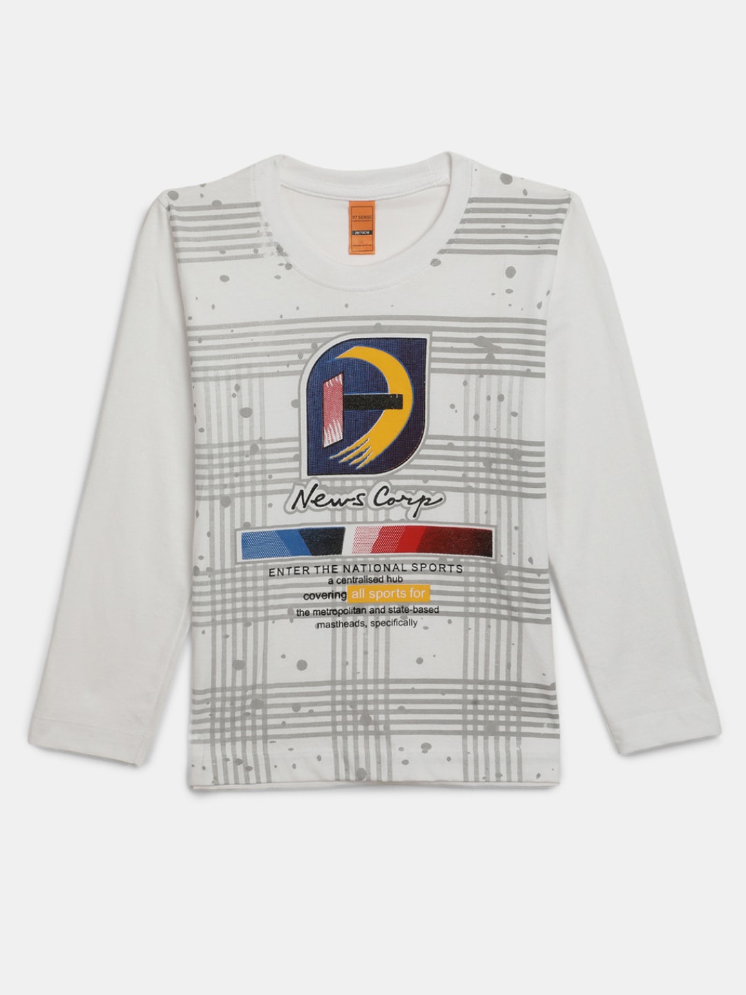 

V-Mart Boys Graphic Printed Cotton T-shirt, White