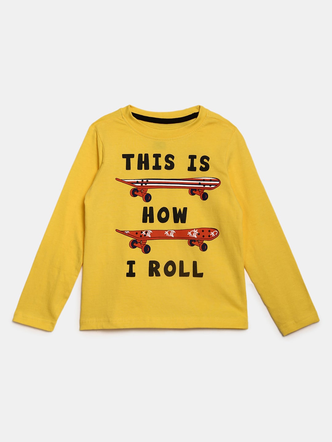 

V-Mart Boys Typography Printed Cotton T-Shirt, Mustard