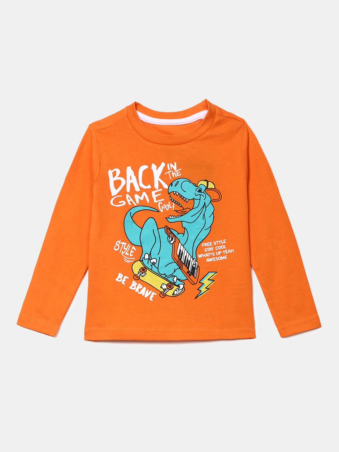 

V-Mart Boys Graphic Printed Cotton T-shirt, Orange