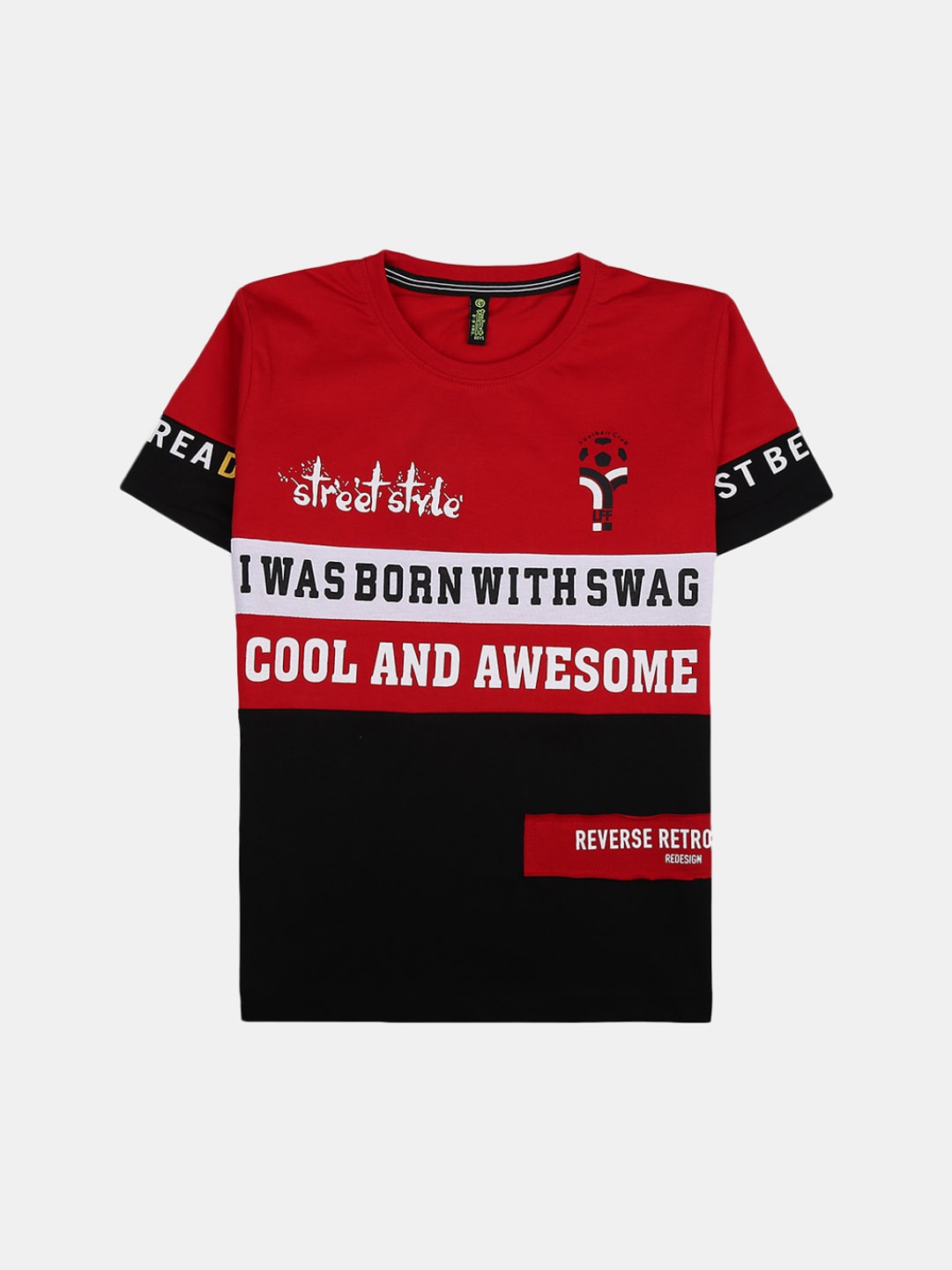 

V-Mart Boys Typography Printed Cotton T-shirt, Red