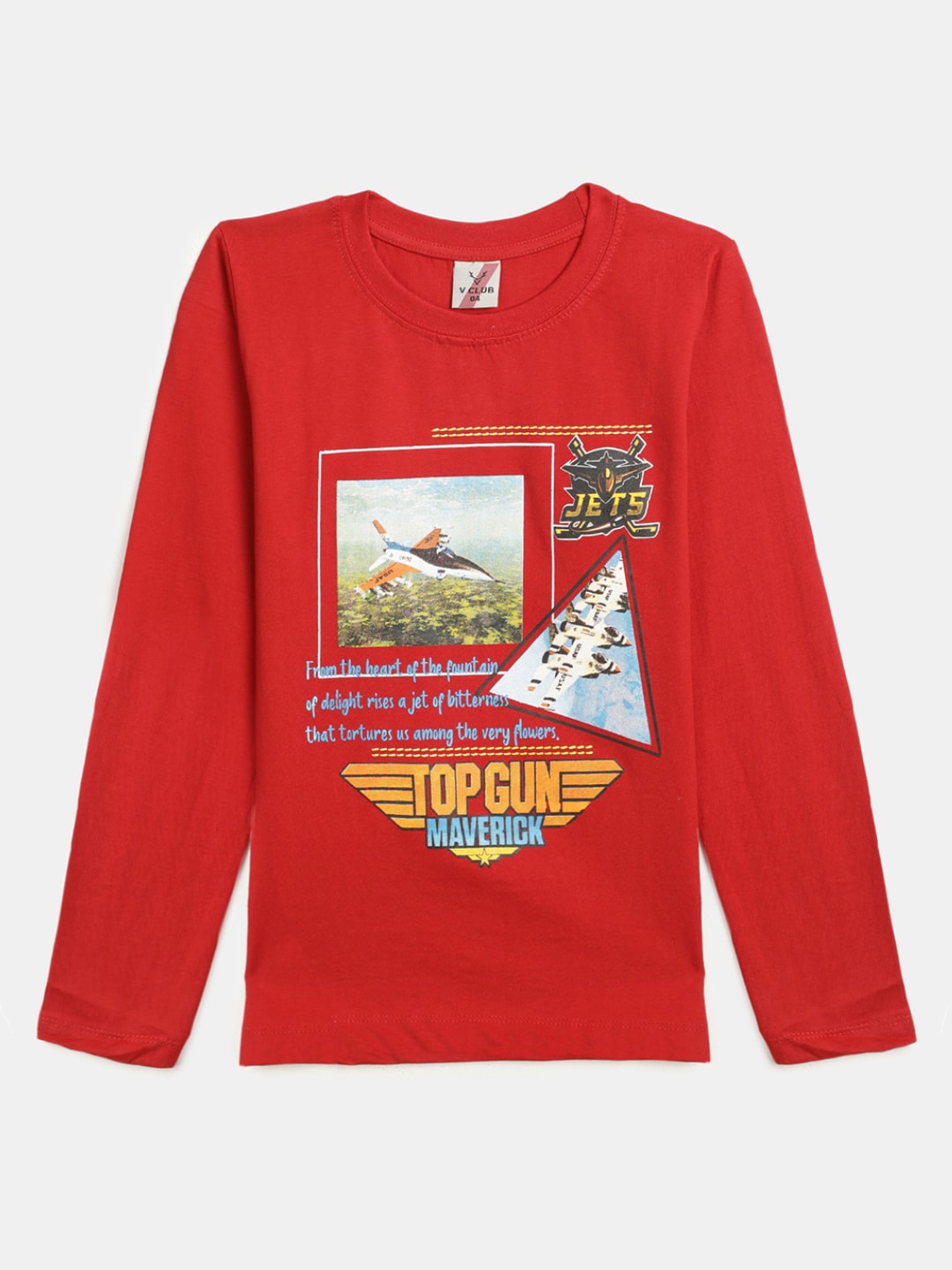 

V-Mart Boys Graphic Printed Cotton T-shirt, Red