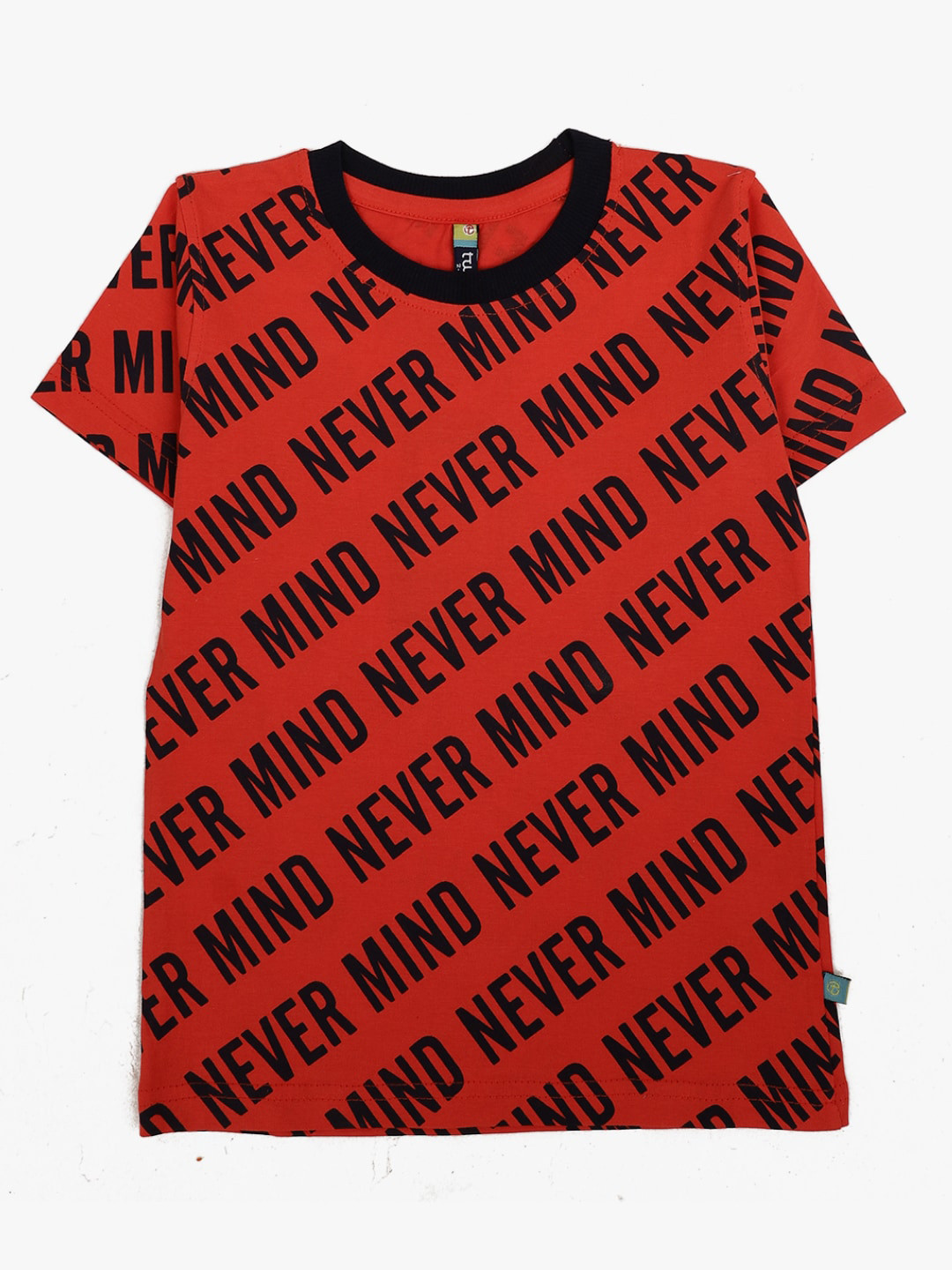 

V-Mart Round Neck Typography Printed Cotton T-shirt, Red
