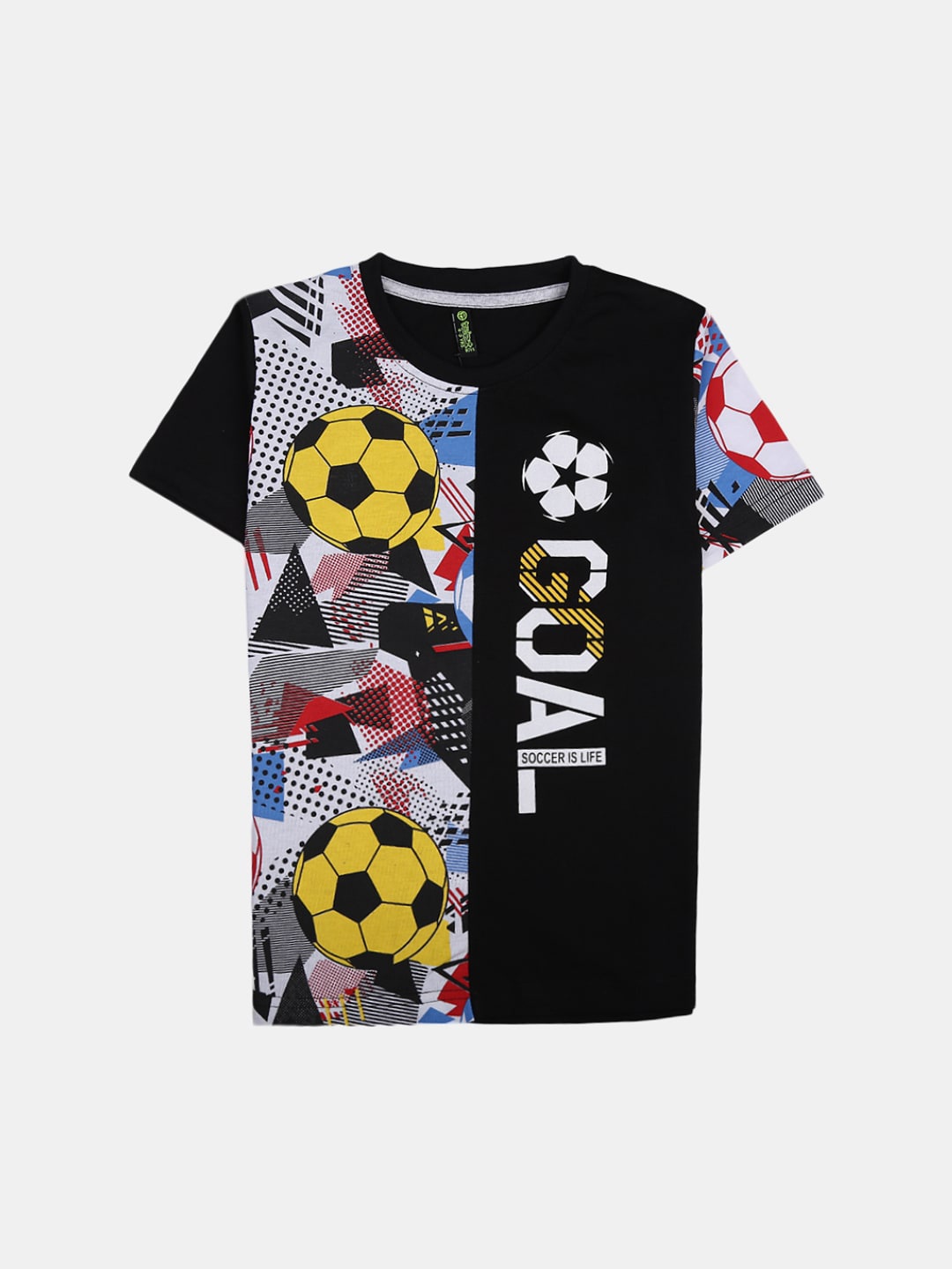 

V-Mart Boys Round Neck Graphic Printed Cotton T-shirt, Black