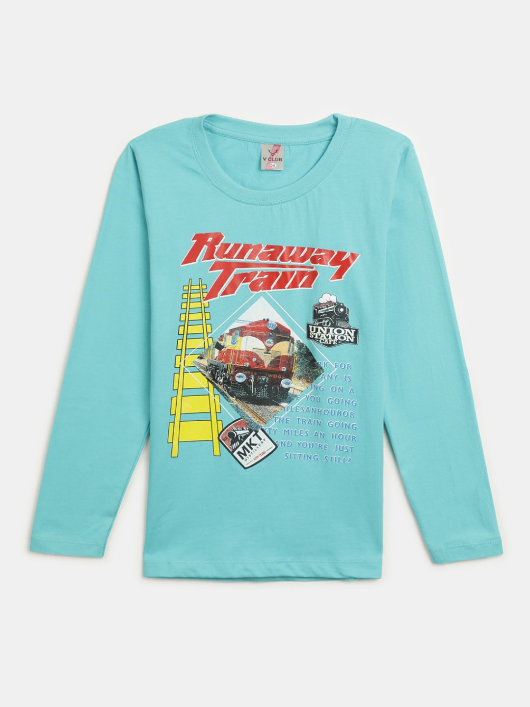 

V-Mart Boys Graphic Printed Round Neck Cotton T-shirt, Blue