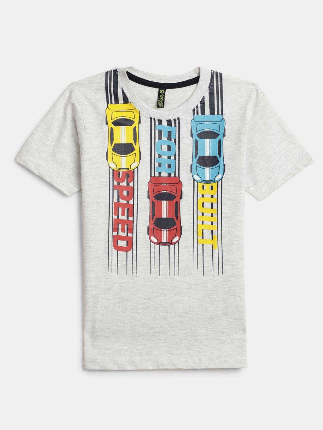 

V-Mart Boys Graphic Printed Round Neck Cotton T-shirt, Grey