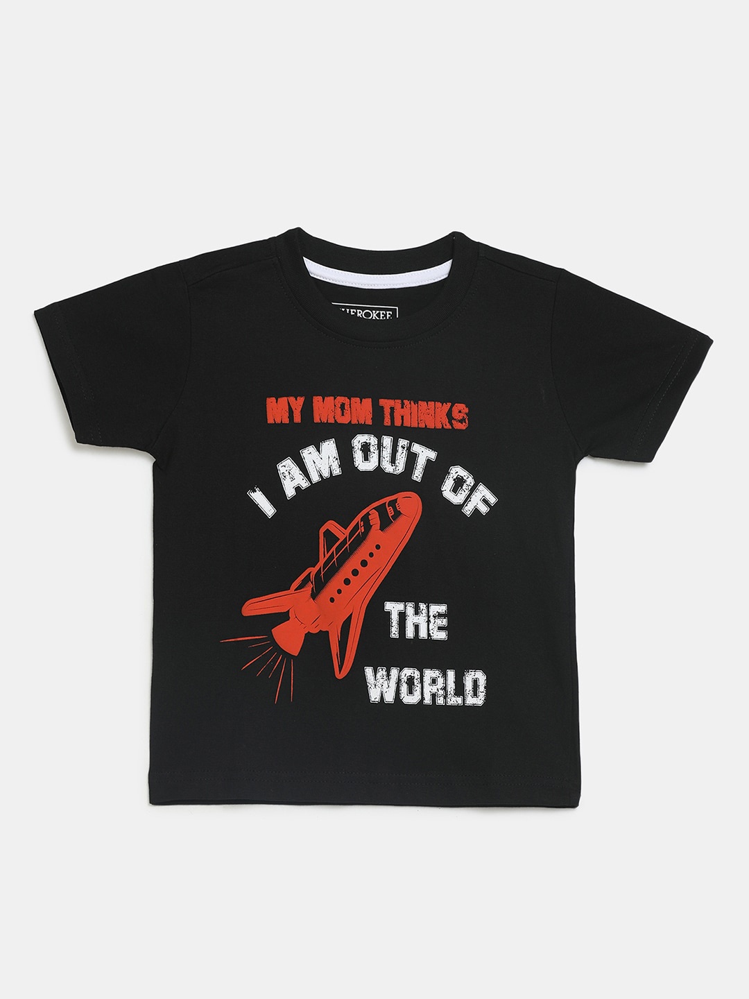 

V-Mart Boys Typography Printed Cotton T-shirt, Black