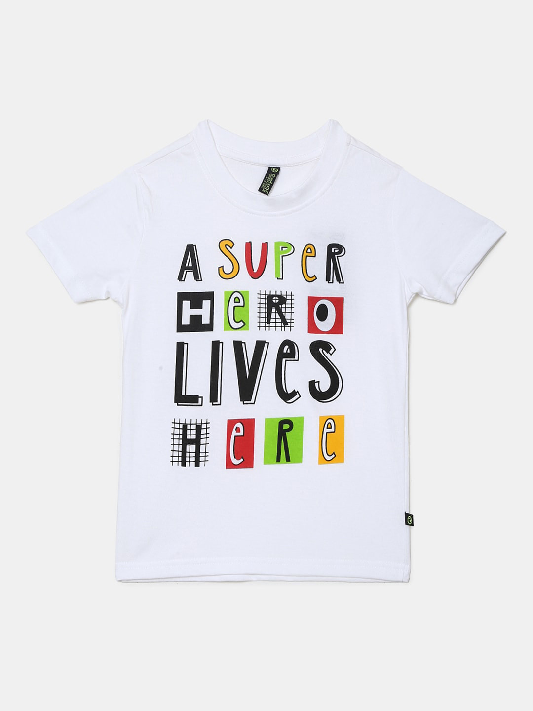 

V-Mart Boys Round Neck Typography Printed Cotton T-shirt, White