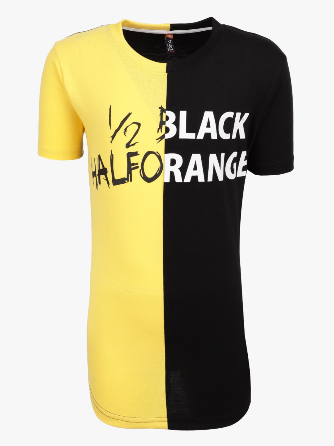 

V-Mart Boys Round Neck Colourblocked Longline Cotton T-shirt, Black