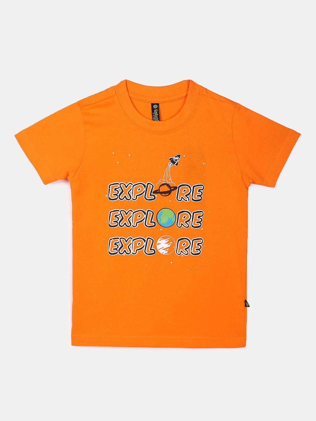 

V-Mart Boys Typography Printed Cotton T-shirt, Orange