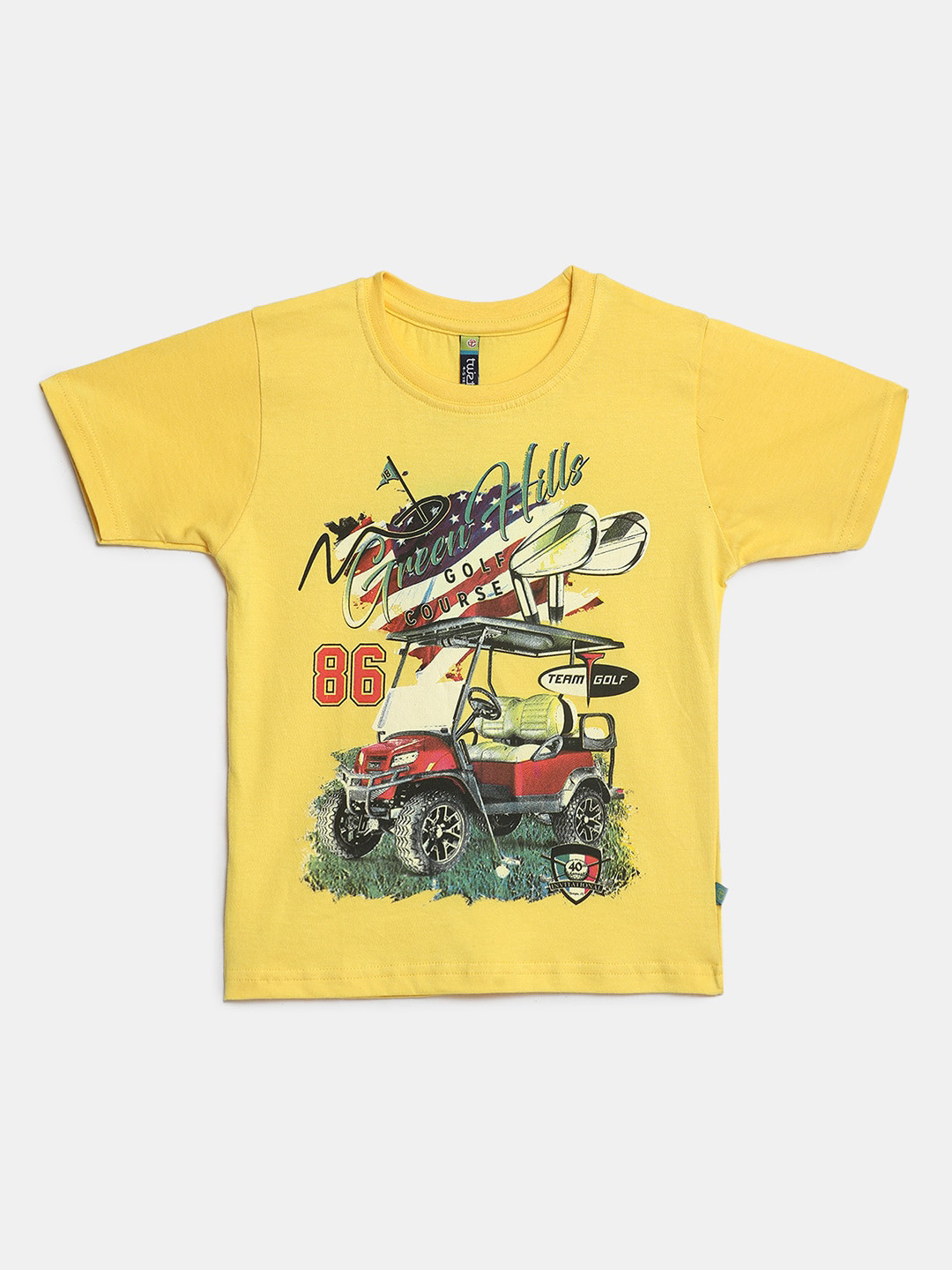 

V-Mart Boys Graphic Printed Cotton T-shirt, Yellow