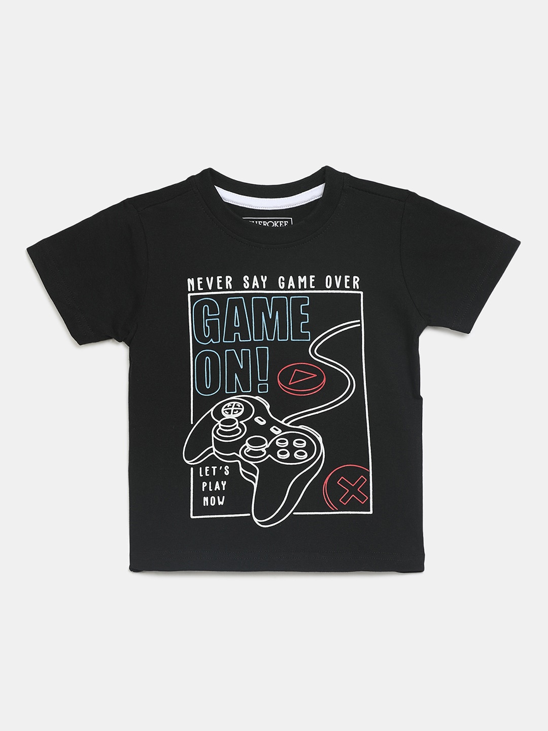 

V-Mart Boys Typography Printed Cotton T-shirt, Black
