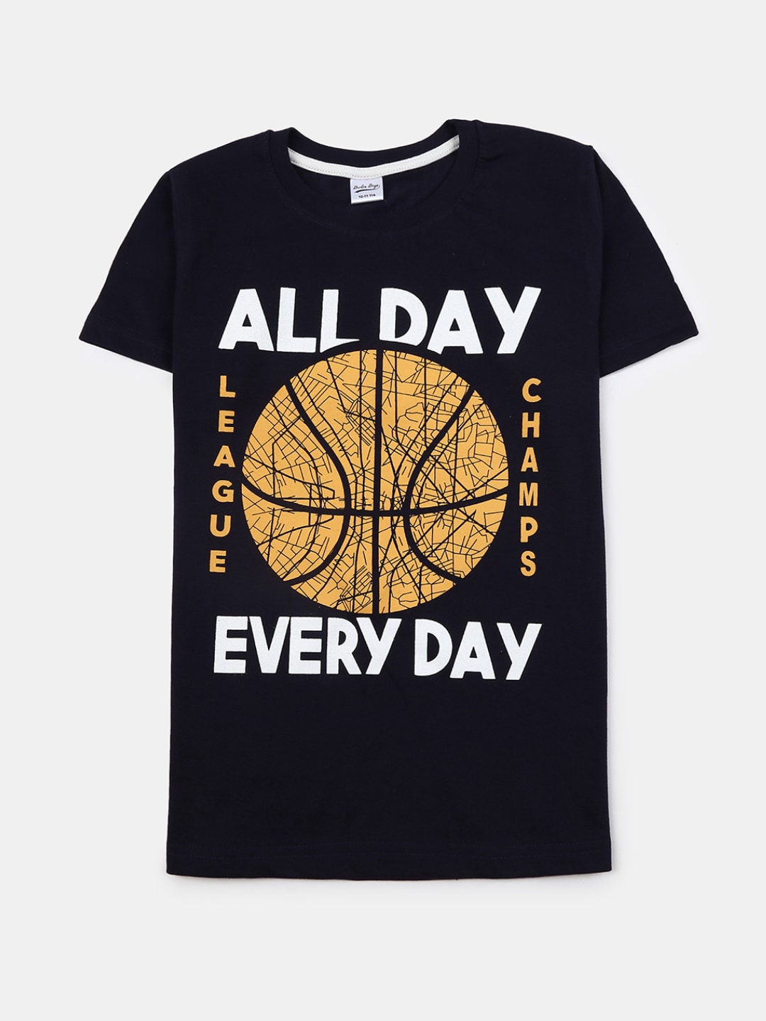 

V-Mart Boys Typography Printed Round Neck Cotton T-shirt, Navy blue