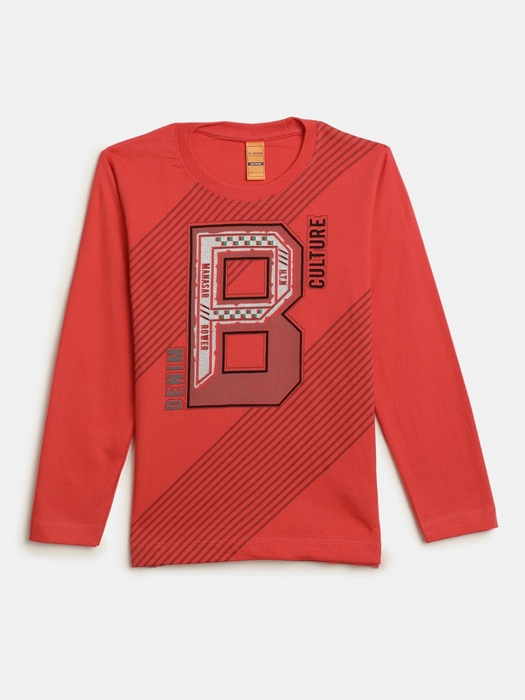 

V-Mart Boys Typography Printed Cotton T-shirt, Red