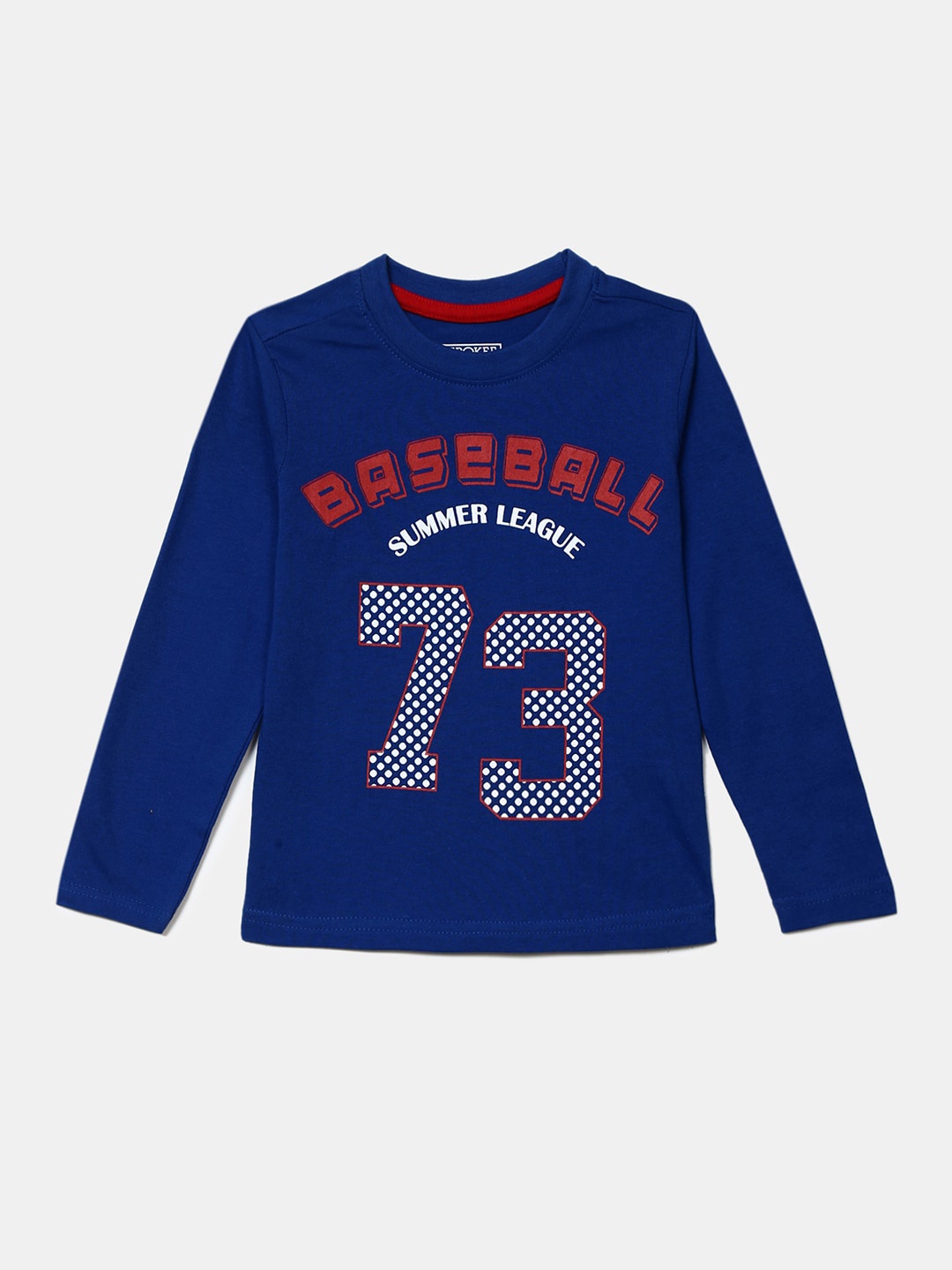 

V-Mart Boys Base Ball Typography Printed Cotton T-shirt, Blue