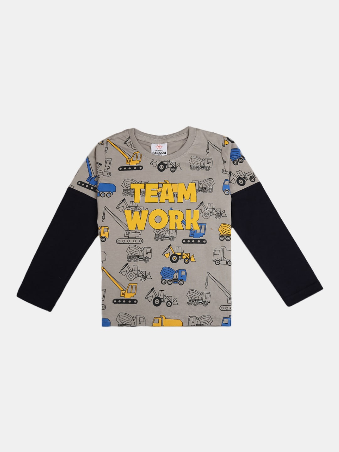 

V-Mart Boys Typography Long Sleeve Cotton T-shirt, Grey