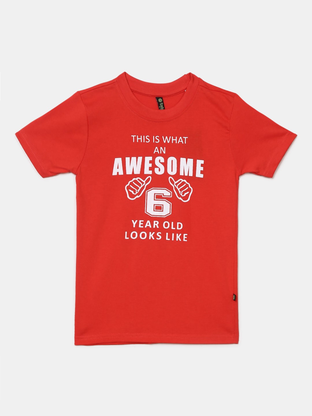 

V-Mart Boys Typography Printed Cotton T-shirt, Red