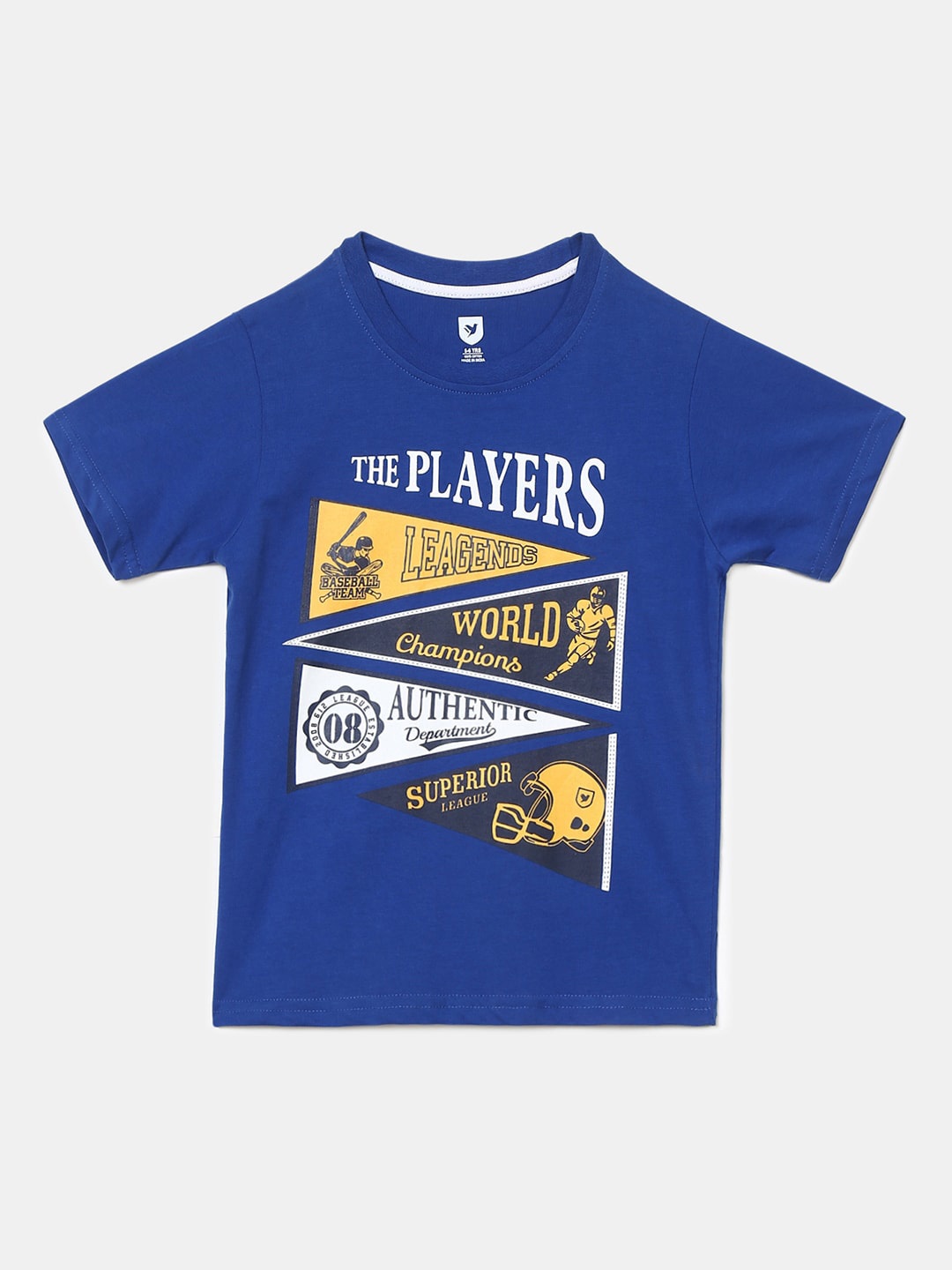 

V-Mart Boys Typography Printed Short Sleeves Cotton T-shirt, Blue