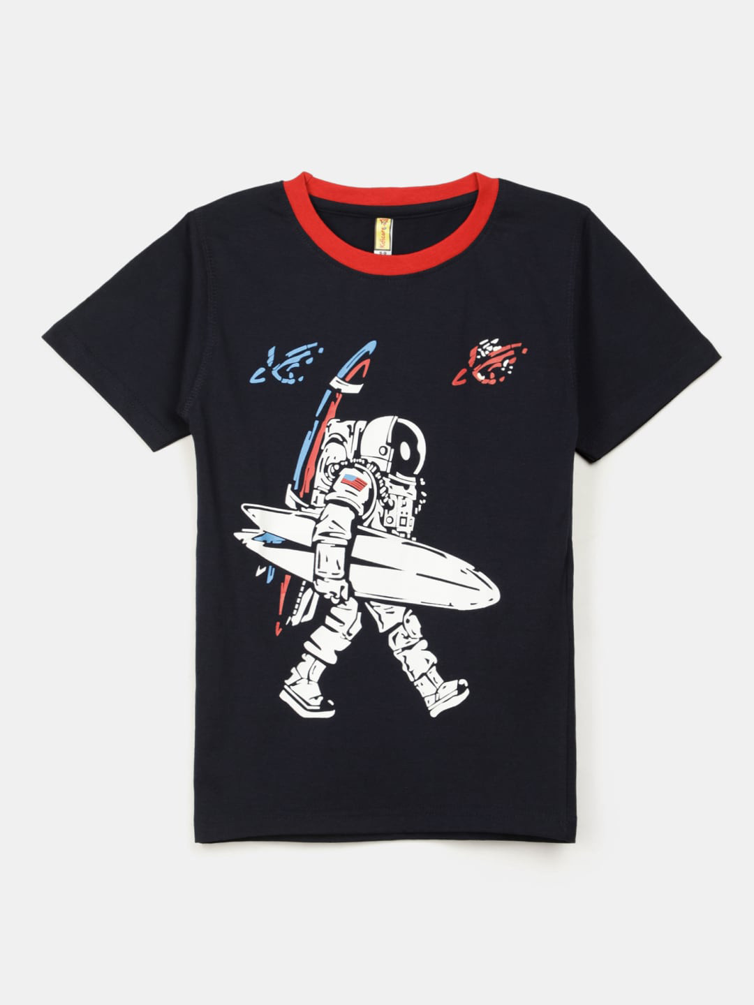 

V-Mart Boys Graphic Printed Short Sleeves Cotton T-shirt, Navy blue
