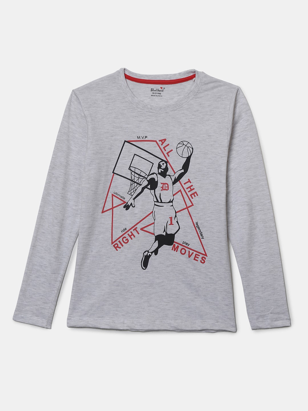 

V-Mart Boys Graphic Printed Cotton T-shirt, Grey
