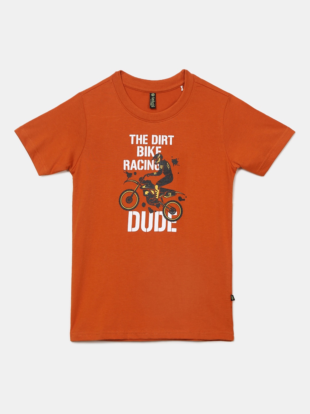 

V-Mart Boys Round Neck Typography Printed Cotton T-shirt, Rust