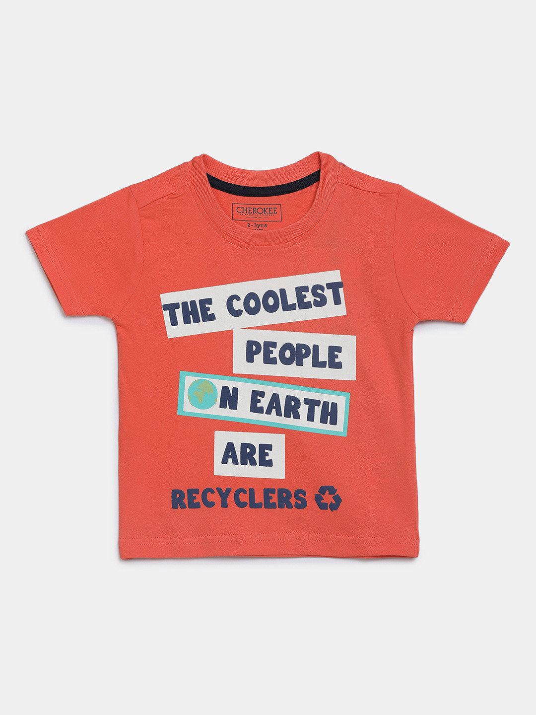 

V-Mart Boys Typography Printed Cotton T-shirt, Orange