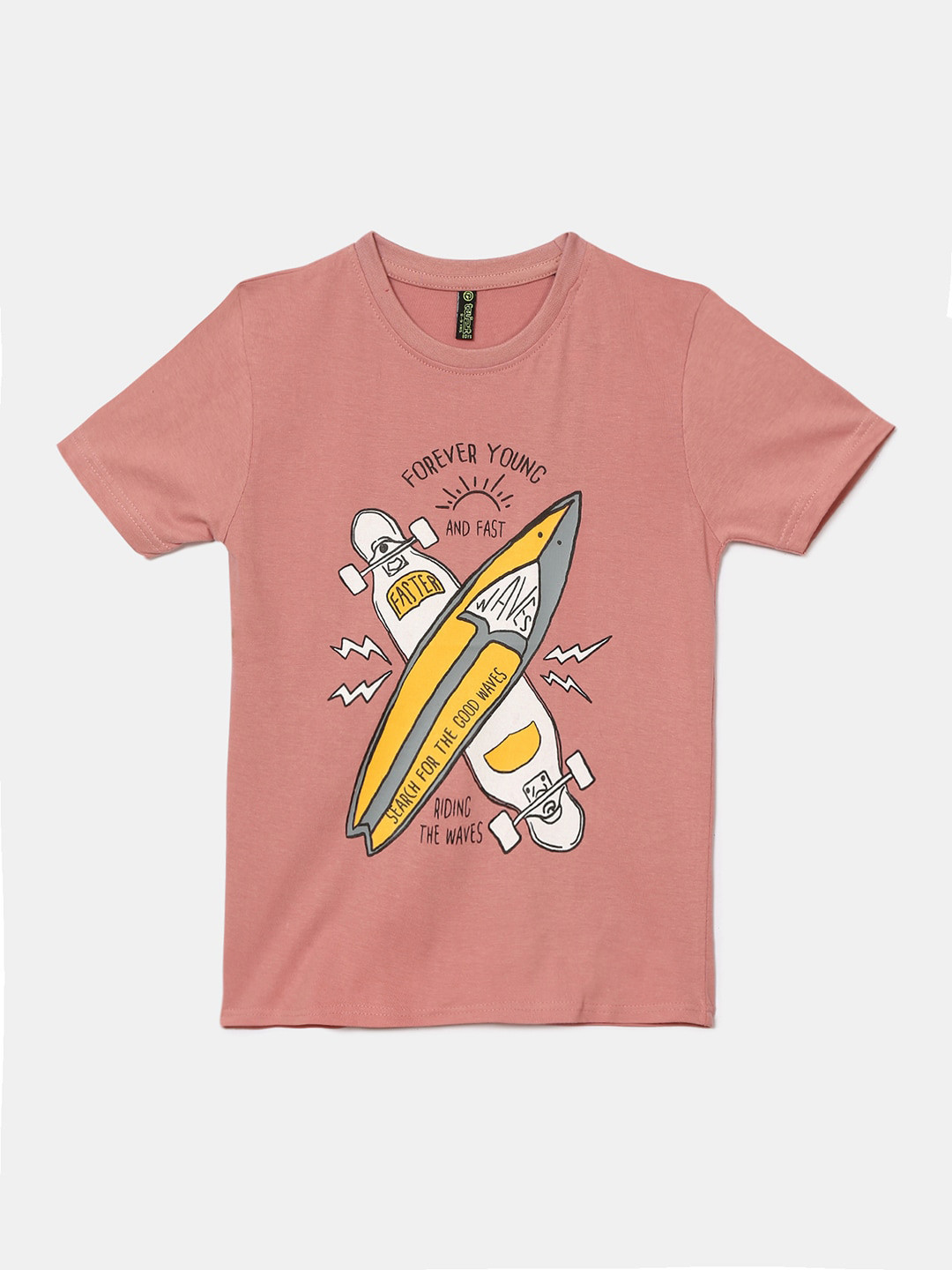

V-Mart Boys Graphic Printed Cotton T-shirt, Peach