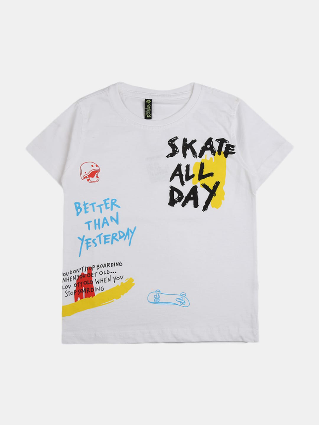 

V-Mart Boys Typography Printed Cotton T-shirt, White