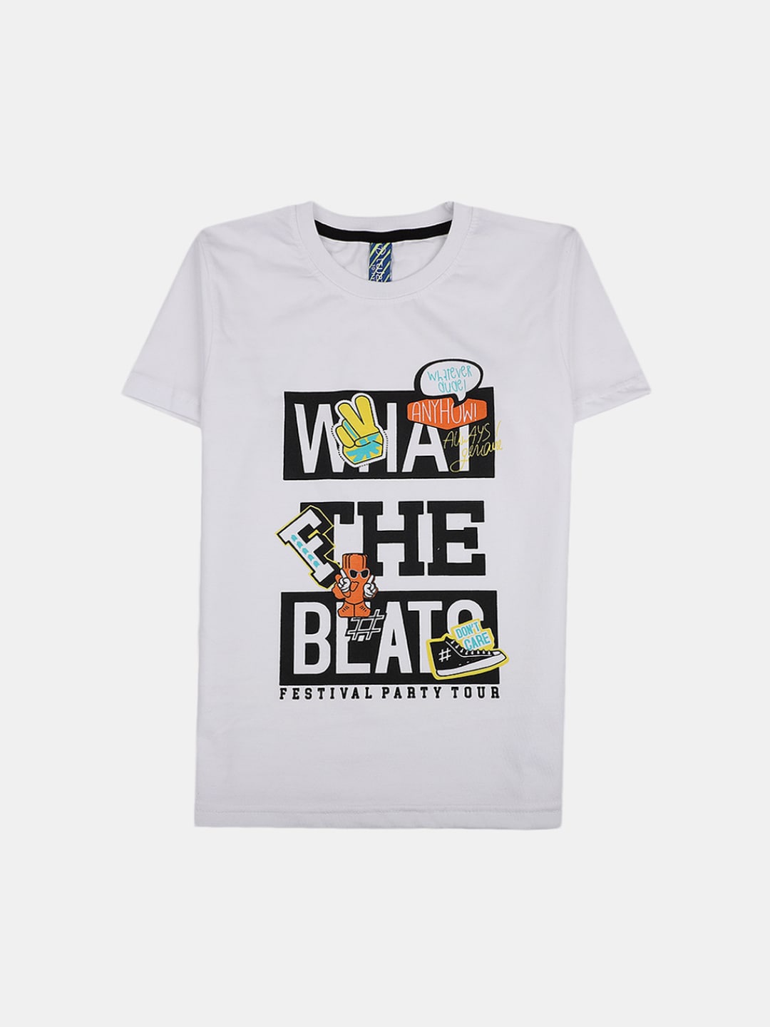 

V-Mart Boys Typography Printed Cotton T-shirt, White