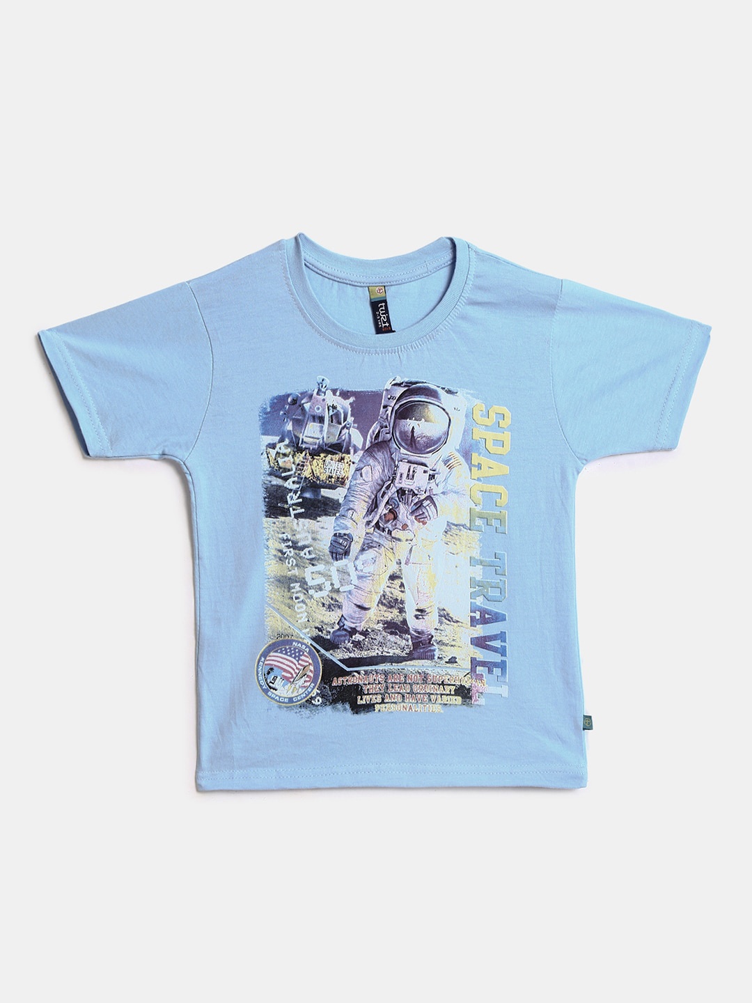 

V-Mart Boys Graphic Printed Round Neck Cotton T-shirt, Blue