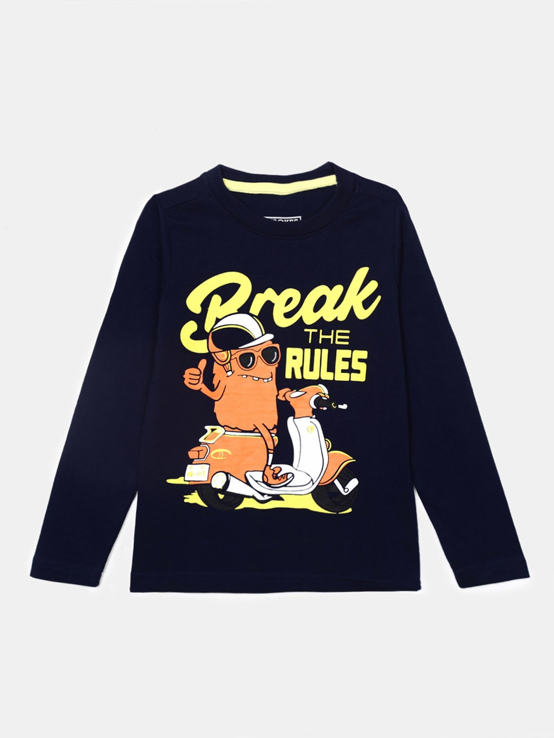 

V-Mart Boys Graphic Printed Long Sleeve Cotton T-shirt, Navy blue