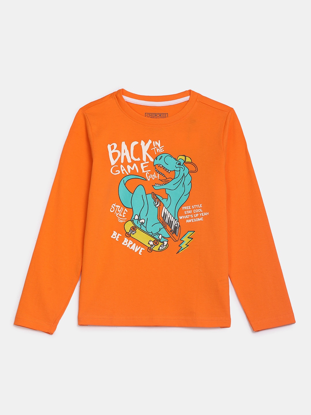 

V-Mart Boys Graphic Printed Cotton T-shirt, Orange