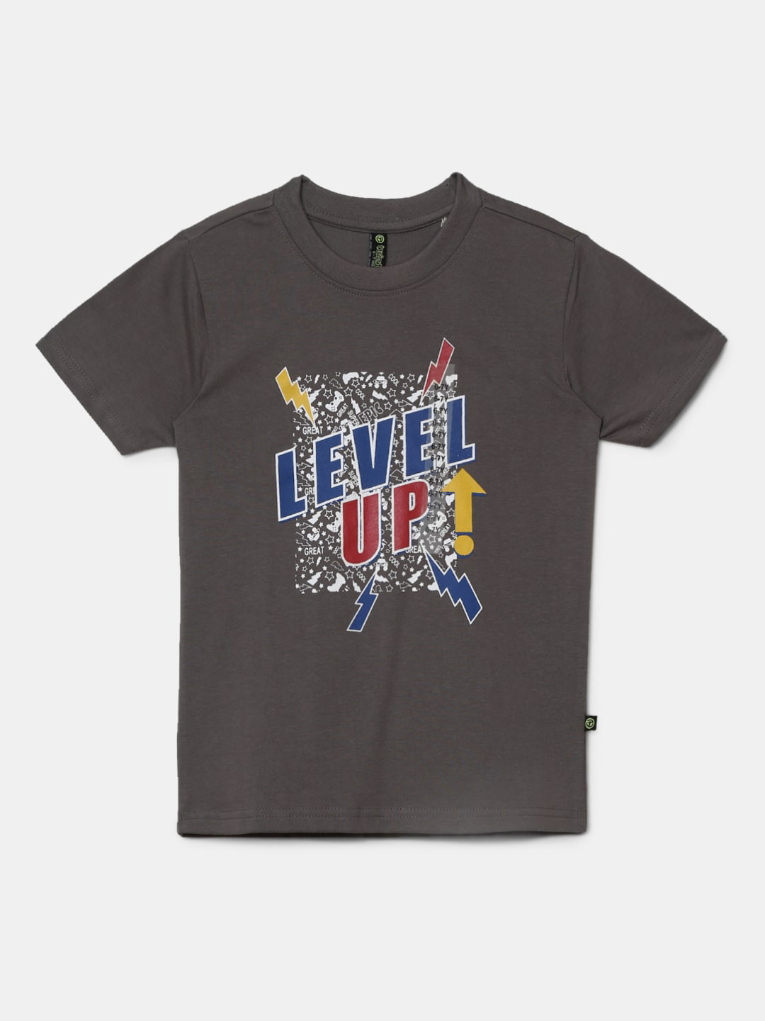 

V-Mart Boys Typography Printed Cotton T-shirt, Grey