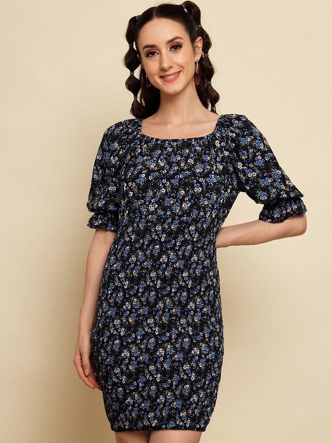 

Trend Arrest Floral Print Sheath Dress, Blue