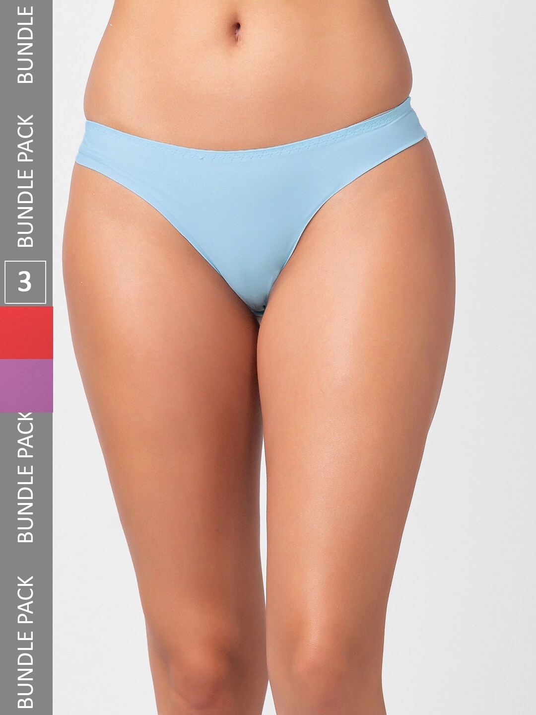 

NOIRA Women Pack Of 3 Assorted Seamless Thong Briefs