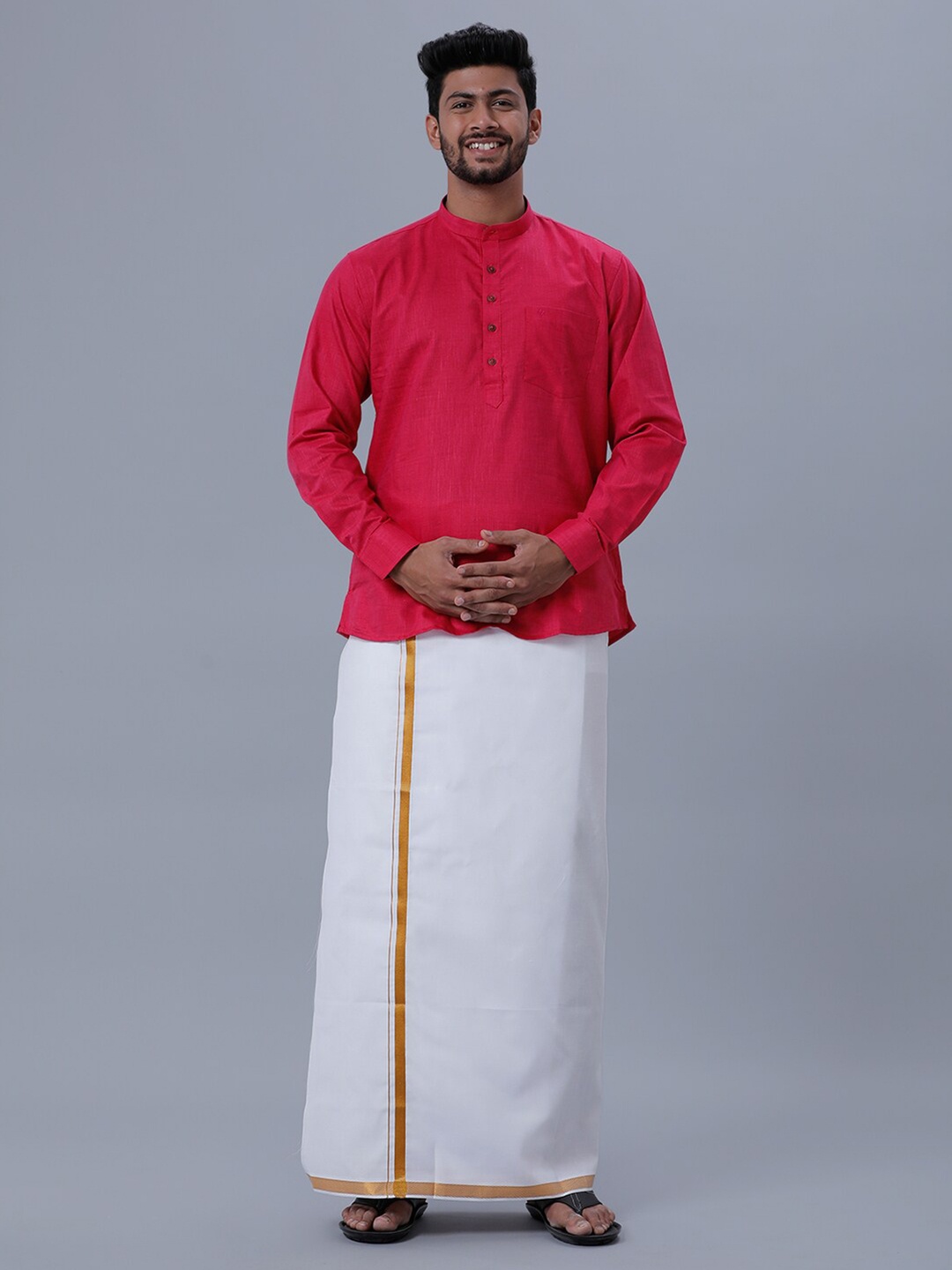 

Ramraj Pure Cotton Kurta & Dhoti, Pink