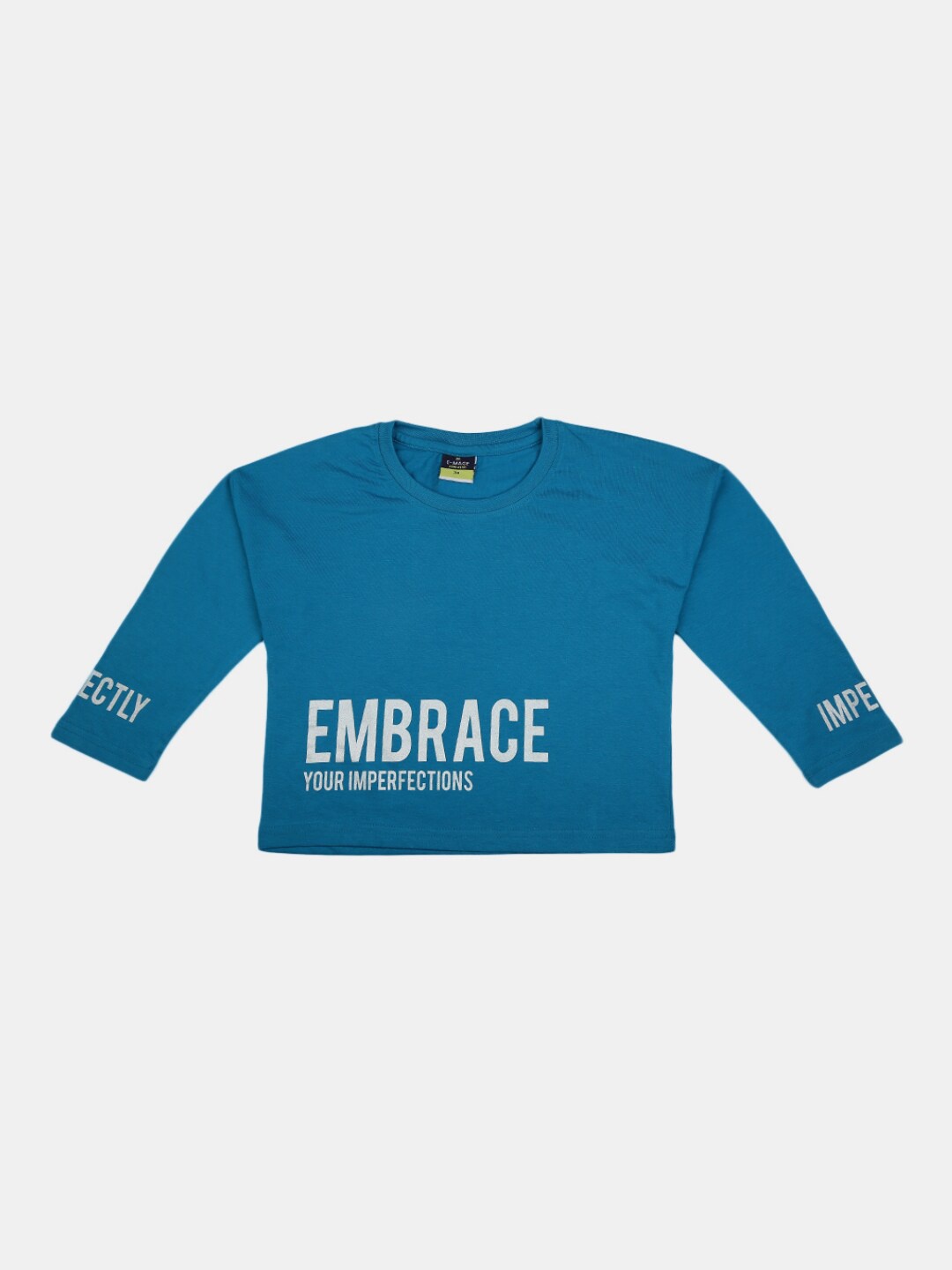 

V-Mart Girls Typography Printed Cotton T-Shirt, Blue